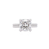 IGI Cert. 4.27 Carat Lab Grown F/VS2 Cushion Diamond Double Band Textured Ring