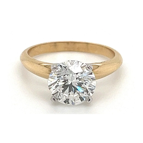 VS1 Round Cut Lab Grown Diamond 2-Tone Solitaire Ring
