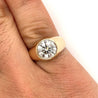 IGI Certified 2.5-3 Carat Round Lab Grown Diamond Bezel Set Mens Solitaire Ring in 14K Solid Gold