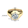 IGI Certified 2.5-3 Carat Round Lab Grown Diamond Bezel Set Mens Solitaire Ring in 14K Solid Gold