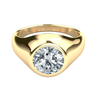 IGI Certified 2.5-3 Carat Round Lab Grown Diamond Bezel Set Mens Solitaire Ring in 14K Solid Gold