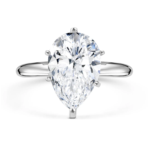 IGI Certified 3.01 Carat Pear Shape Lab Grown Diamond Solitaire Engagement Ring in 14k White Gold