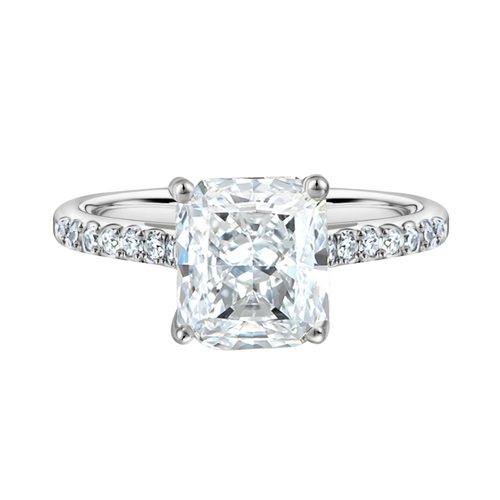 VVS1 Square Radiant Cut Lab Grown Diamond CVD Ring