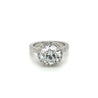 IGI Certified 3.35 Carat Round Cut Lab Grown CVD Diamond In Basket Cathedral Diamond Halo Ring