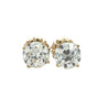 IGI Certified 6 Carat Total Old European Cut Lab Grown Diamond Stud Earrings 14K Yellow Gold