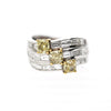 IGI Certified Fancy Deep Yellow & Greenish Yellow Diamond 18K Two Tone Gold Ring
