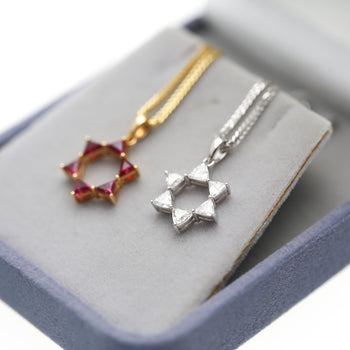 Ruby Star of David 18K Gold Pendant Necklace – Assay Jewelers