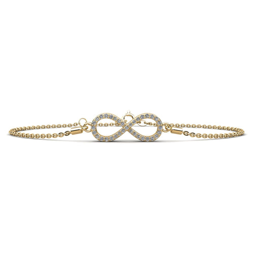 Infinity Pave Diamond Charm Bracelet in 14K