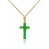 Jade Cross Pendant in 18k Solid Gold