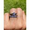 Marquise cut Violet Tanzanite in 14k White Gold Ring