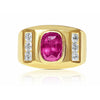 Herren 2,70 Karat Cushion-Schliff Rubin Ring in 14K Gold