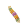 Multi Color Sapphire Bead and Diamond Bracelet in Designed 18K Yellow Gold