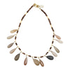 Multi Colored Moonstone Cabochon Drop 22K Gold 17" Fringe Necklace