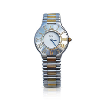 Must De Cartier Watch Roman Numeral Dial / 30mm - Two Tone Gold Stainless Steel – Assay Jewelers