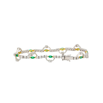 Natural 0.72 Carat Emerald & 2.08 Carat Diamond Charm Bracelet in 18K Gold – Assay Jewelers
