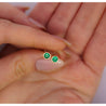 Natural 1/2 Carat Bezel Prong Emerald Stud Earrings 14K Gold