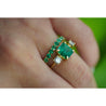 Natural 1/2 Carat Emerald Wedding Band Ring in 14K Gold