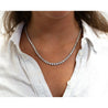 Natural 15.50 CTTW Graduated Diamond Riviera Tennis Necklace 18" in Platinum