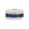 Natural 2.28 Carat Blue Sapphire & Diamond Cluster 5 Stone Platinum Ring