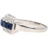 Natural 2.28 Carat Blue Sapphire & Diamond Cluster 5 Stone Platinum Ring