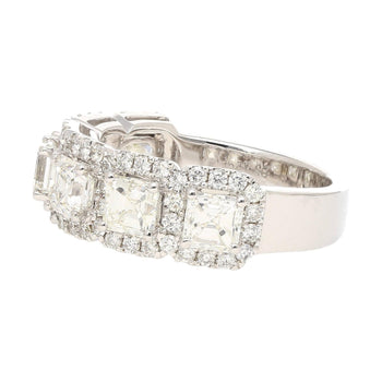 Natural 2.75 CTTW Asscher Cut Diamond Crown Engagement Ring in 18K White Gold – Assay Jewelers