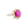 Natural 4.62 Carat Pinkish Red Star Ruby and Diamond Cocktail Ring