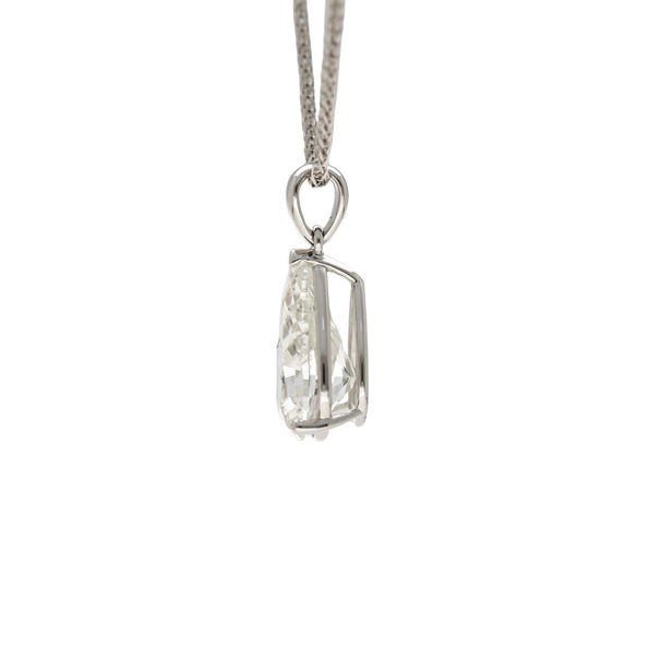 Natural 5.02 Carat Pear Cut Diamond G/SI2 Solitaire Pendant Necklace