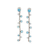 Natural 5.65 CTTW Blue Topaz & Diamond Dangle Earring in 18K White Gold