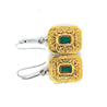 Natural Colombian 7.36 CTTW Emerald & Diamond Halo Dangle Drop 18K Gold Earrings