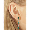 Natural Emerald Drop Earrings in 14k Gold Clip On Closure