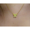 Natural Fancy Yellow Diamond 18K Gold Butterfly Charm Floating Necklace