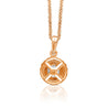 Natural Round Diamond Halo Pendant in 18k Rose Gold