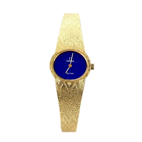 Omega De Ville Lapis Lazuli Dial 18K Gold Manual Wind Watch