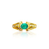 Oval Cut Natural Emerald Ring in 14k solid Gold