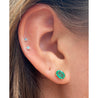 Oval Cut Natural Emerald Stud Earrings in 18k Solid Gold