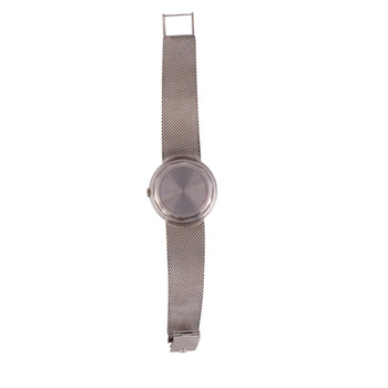 Patek Philippe Calatrava 35MM 18K White Gold Mesh Bracelet Gray Dial Watch – Assay Jewelers