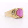 Pink Star Sapphire & Diamond 14K Gold Unisex Statement Ring