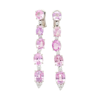 Platinum Set Color Changing Natural Pink Padparadscha Sapphire Dangle Earrings – Assay Jewelers