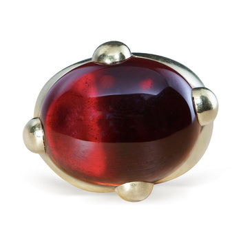 Pomellato Hessonite Garnet Cabochon 18K Yellow Gold Vintage 1970s Ring – Assay Jewelers