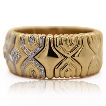 Retro 3 Carat Diamond Italian 18K Gold Vintage Cuff Bangle – Assay Jewelers