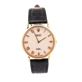 Rolex Cellini Ivory Jubilee 32mm Dial 18K Gold On Leather Watch – Assay Jewelers