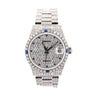 Rolex DateJust President Diamond & Sapphire Watch With Box