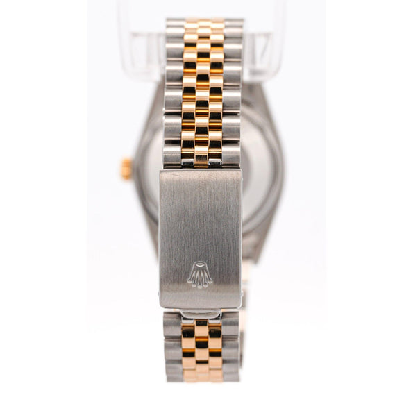 Rolex Datejust Silver Tapestry Dial 2 Tone Jubilee 36mm 16013 Watch Box/Papers