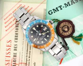 Rolex GMT-Master 1675 Pepsi Gilt Chapter Ring Dial PCG Box/Papers 1964 Year – Assay Jewelers