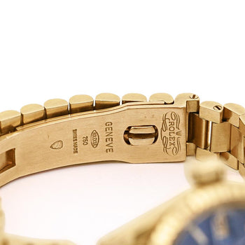 Rolex Lady DateJust 6917 Blue Dial 18K Gold President Bracelet Watch – Assay Jewelers