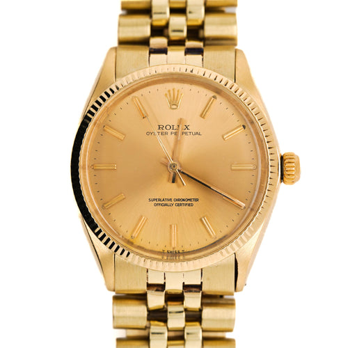 Rolex Oyster 1005 Champagne Dial Gold Vintage Watch