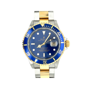 Rolex Submariner Date Blue Dial 40MM Ref. 16613 in 2-Tone Oyster Bracelet | Pre-Owned – Assay Jewelers
