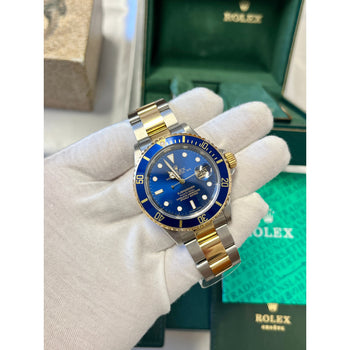 Rolex Submariner Date Blue Dial 40MM Ref. 16613 in 2-Tone Oyster Bracelet | Pre-Owned – Assay Jewelers