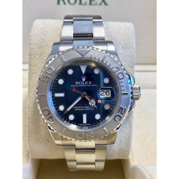 Rolex Yacht-Master 40mm Blue Face Platinum Bezel with Oyster Band – Assay Jewelers