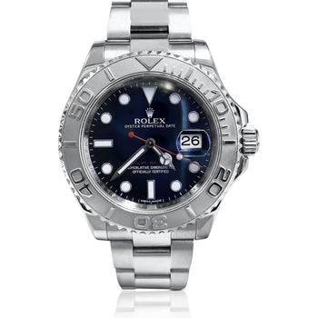 Rolex Yacht-Master 40mm Blue Face Platinum Bezel with Oyster Band – Assay Jewelers